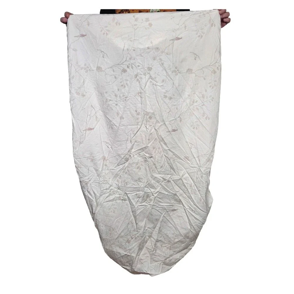 Pottery Barn x Monique Lhuillier Chinoiserie Floral Bird Crib Sheet White Beige